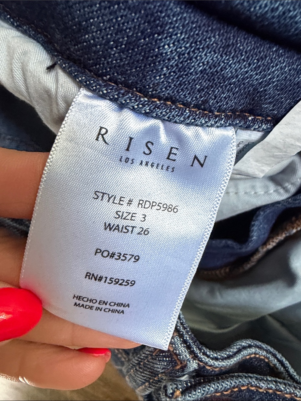 Risen Wide Leg Dark Blue Jeans - Picture 4 of 6